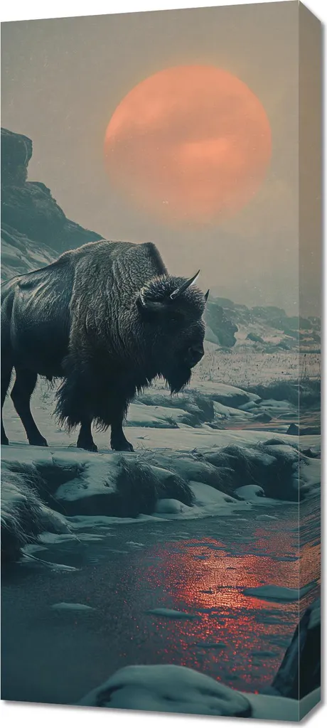 Quadro 40x90 cm Monolite di bisonte