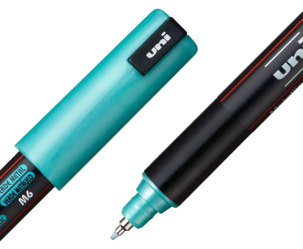 Posca PC-1MR vert métallique à pointe calibrée 0,7mm pour tracé fin