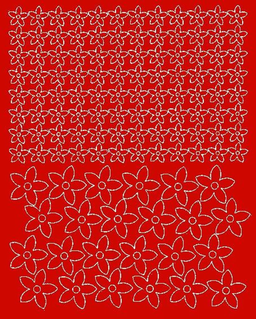 Aufkleber für Fahrradhelme, Blumen, 120 Stück, rot matt