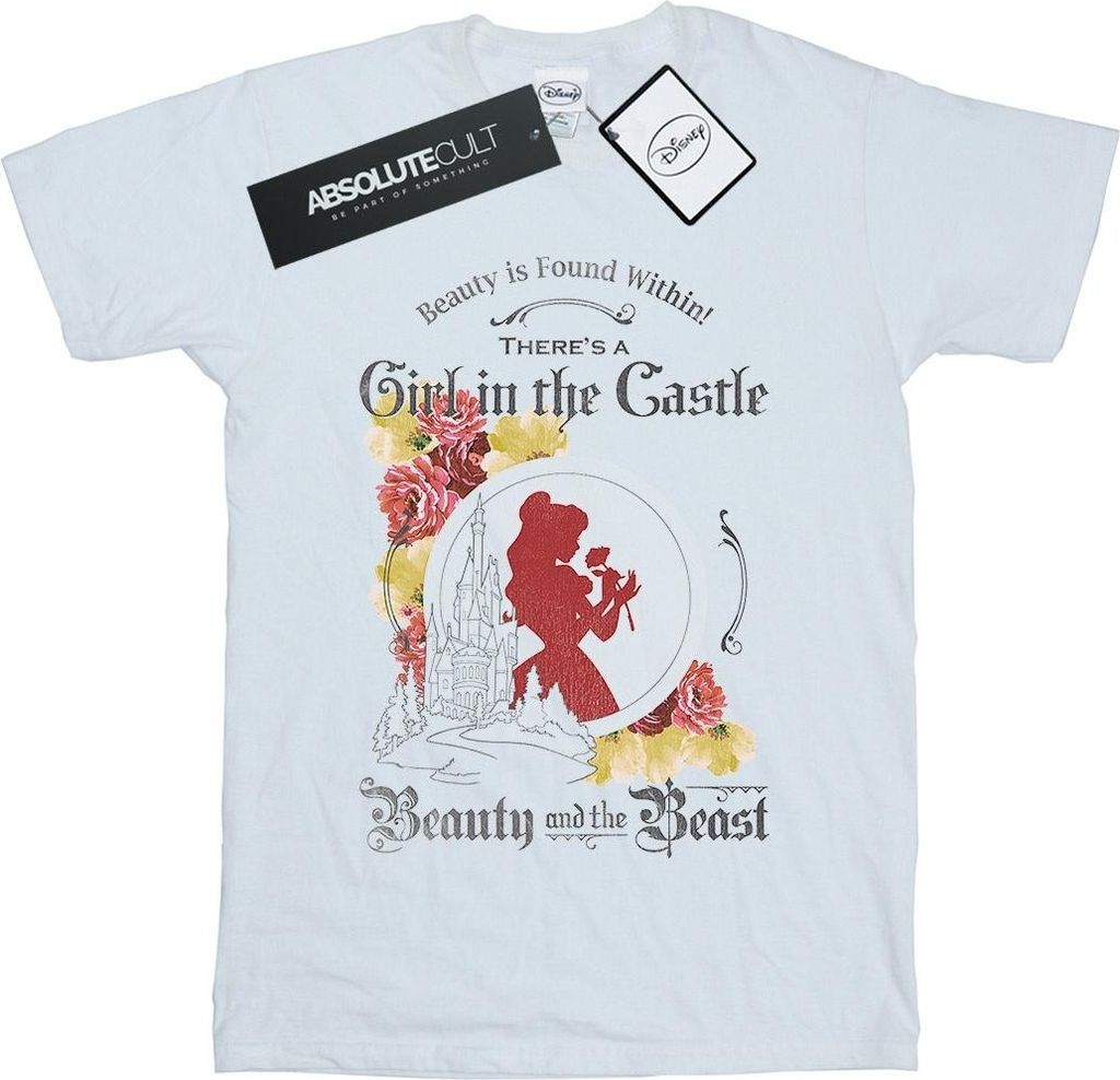 Disney - "Beauty And The Beast Girl in The" T-Shirt für Damen BI42629 (L) (Weiß)