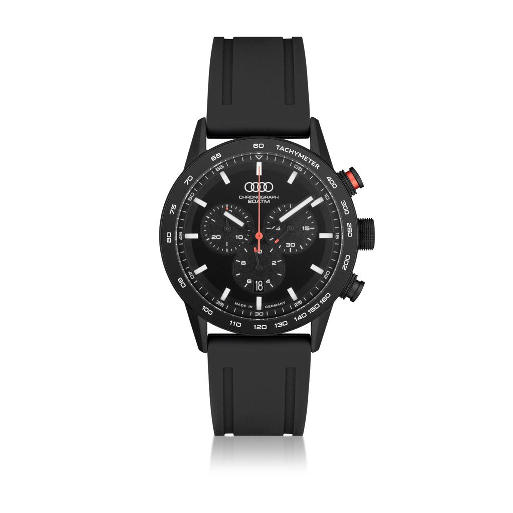 Original Audi Chronograph, Herren, schwarz Uhr Armbanduhr Produktbild 