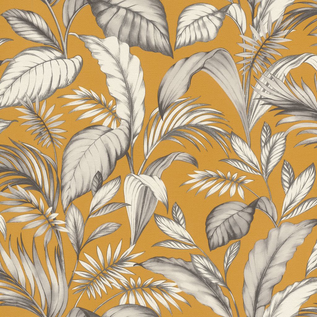 Rasch Salsa | 464764 | Vliestapete Botanical | 0.53 m x 10.05 m | Gelb