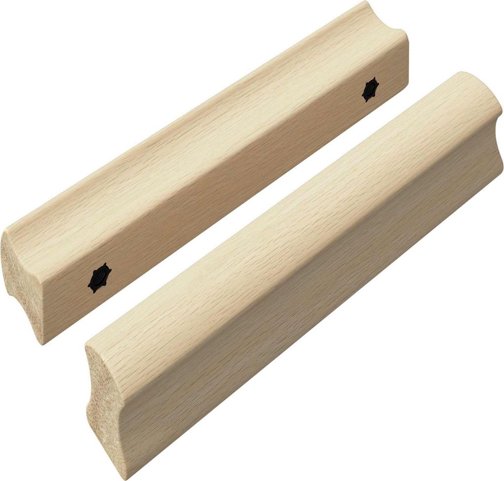 vidaXL Gerader Griff 2 pcs Natürliche Holzfarbe 130 x 25 x 30 mm