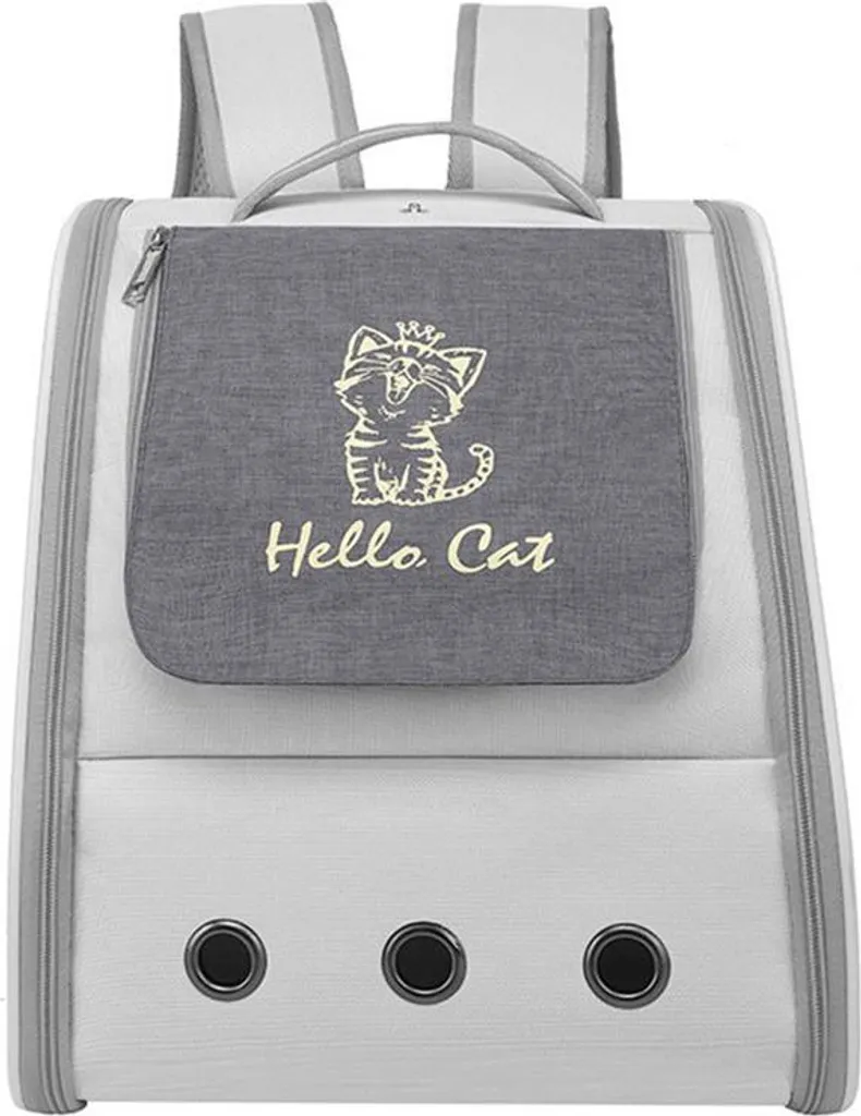 Sac à dos transport anti-stress pour petit animal de compagnie Gris