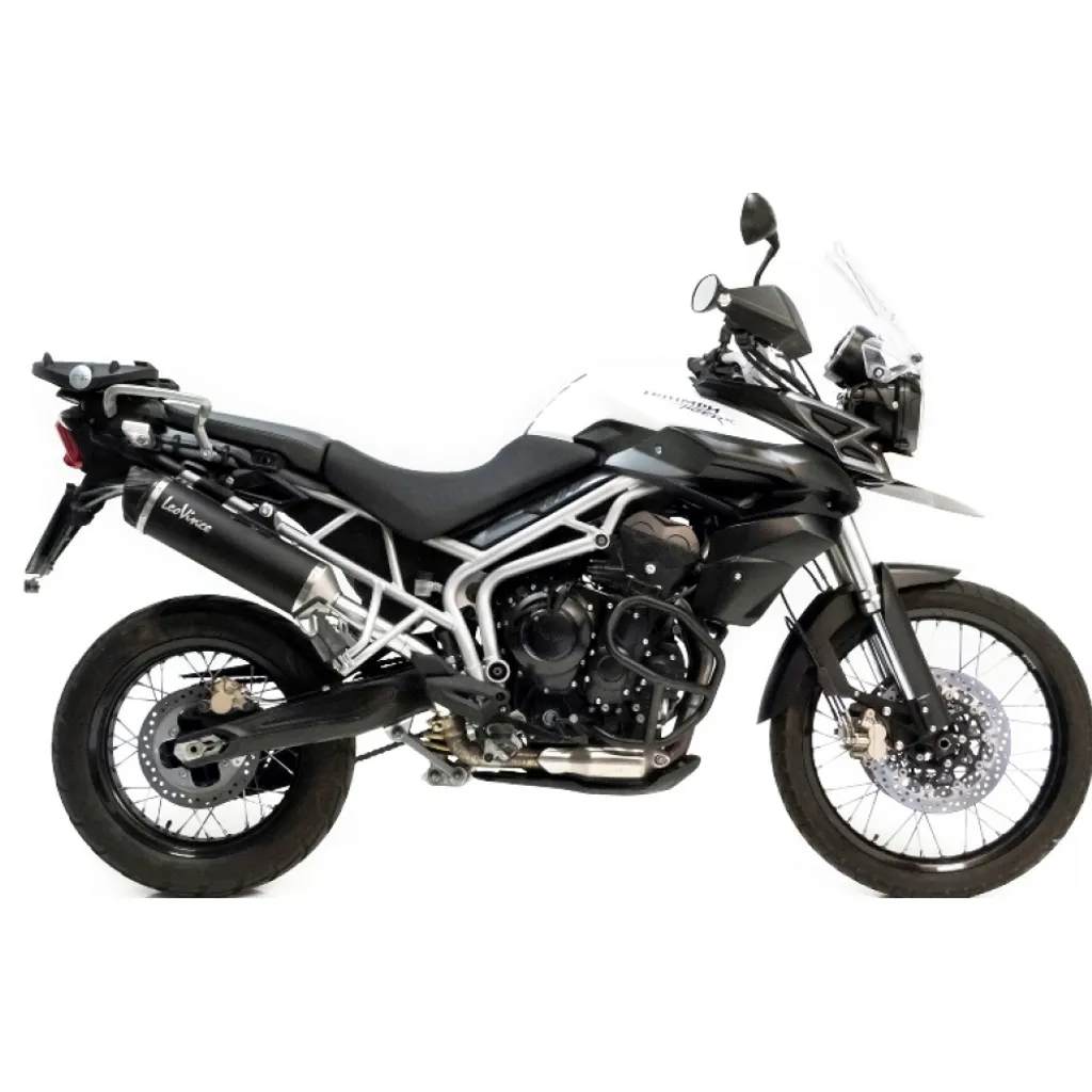 Silencieux Inox Noir LeoVince Embout Carbone pour Triumph Tiger 800 E3