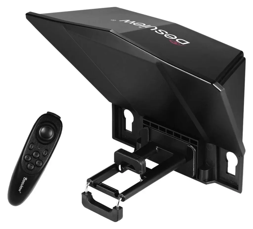 Prompteur Desview T2 pour Vidéo YouTube et Vlogging avec Bagues d'Adaptation