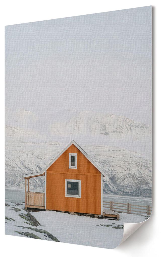 Berghütte- Kunstdruck A1 (59x84 cm) - Modern, rustikal- Wandbild für Wohnzimmer Schlafzimmer & Flur, Modernes Poster Wanddeko, Ungerahmt