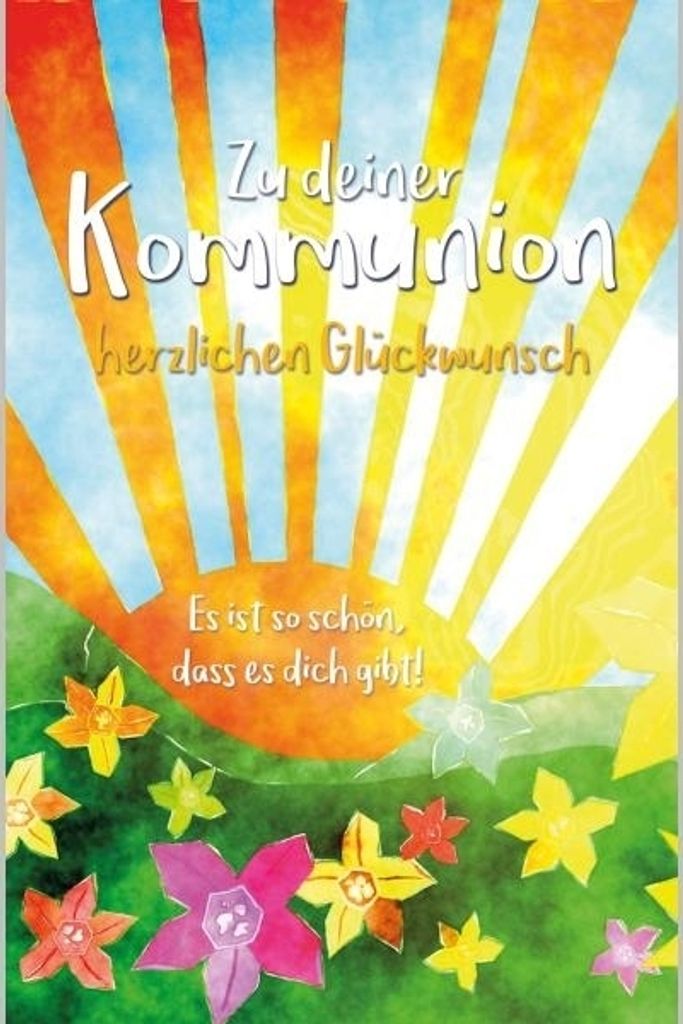 Kommunion - Glückwunschkarte im Format 11,5 x 17 cm mit Umschlag