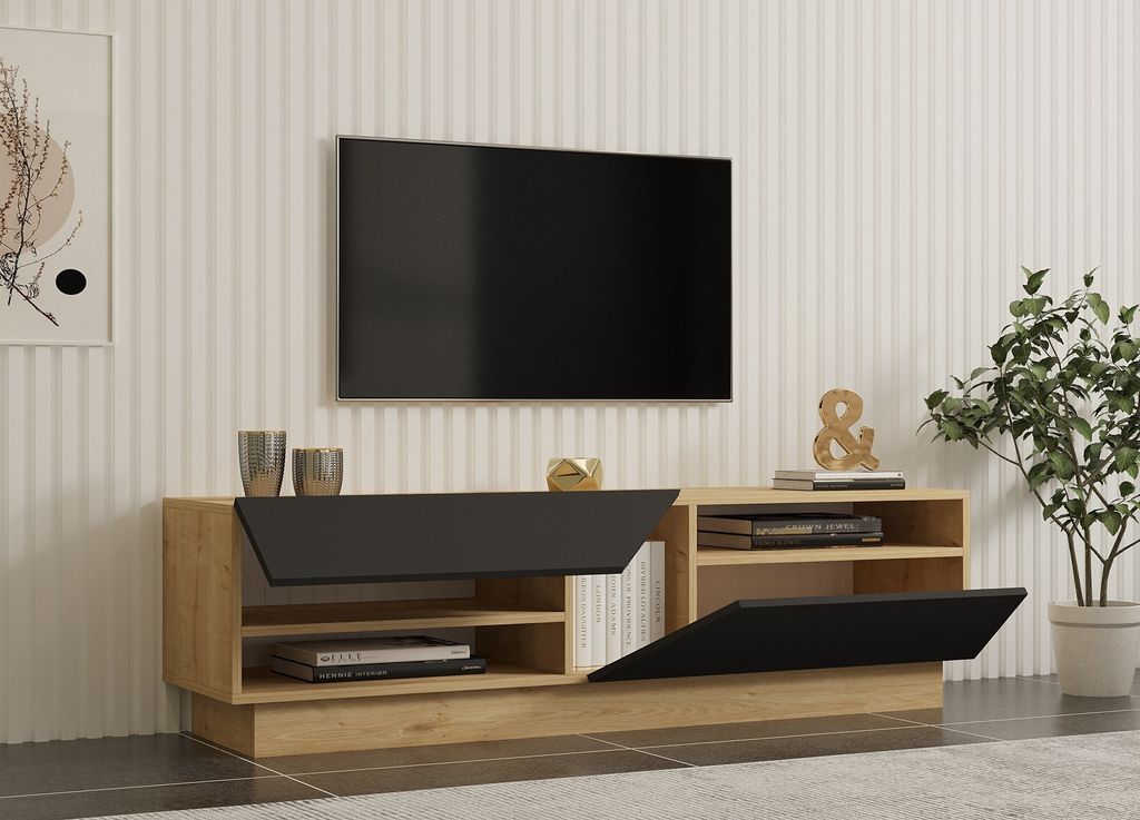 Skye Decor, Yaprak, TV-Schränke, Saphir, Melamin-Spanplatte, 160 x 45 x 40 cm