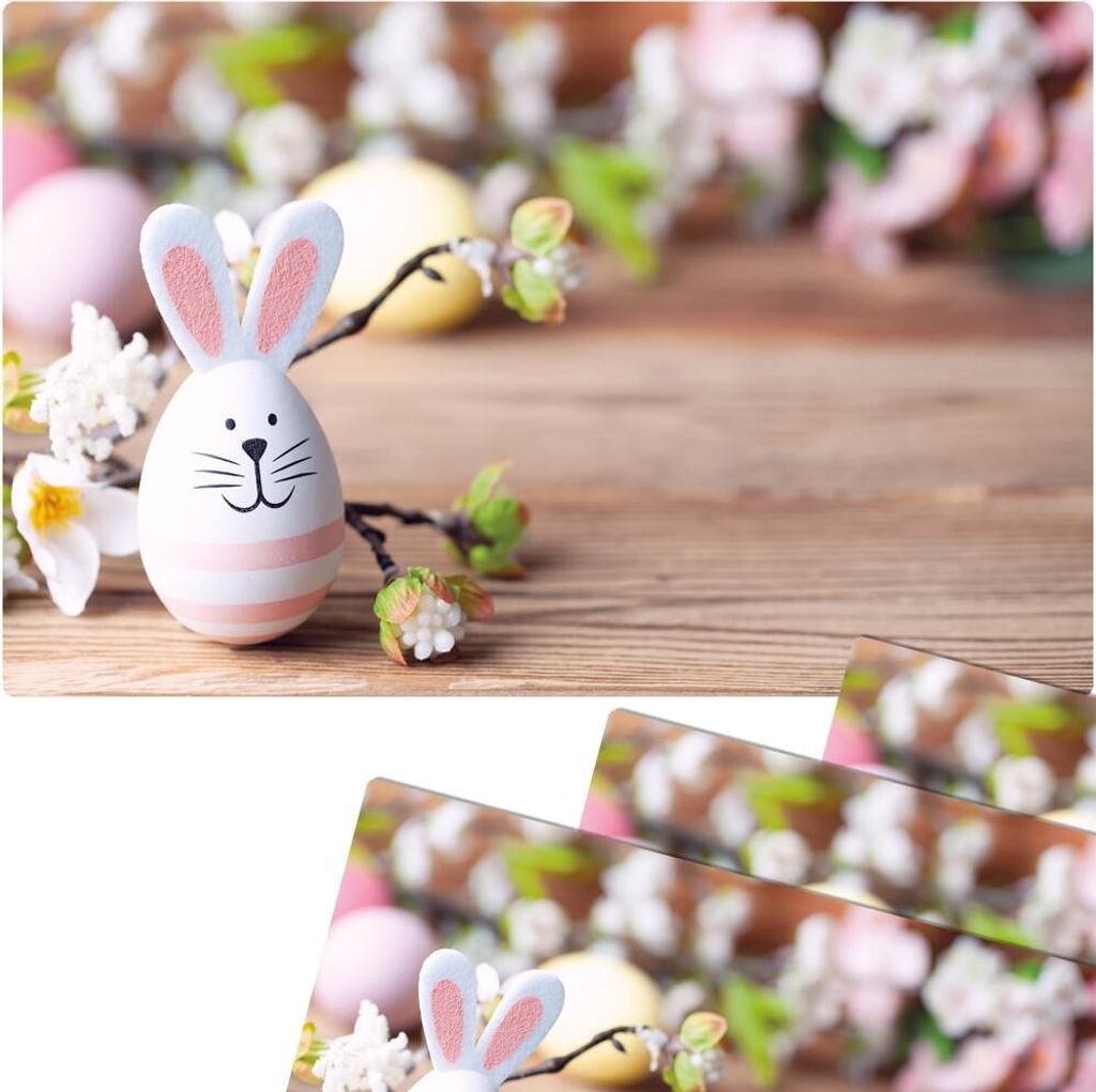 Abwaschbare Tischsets 4er Set Ostern Blumen & Hase