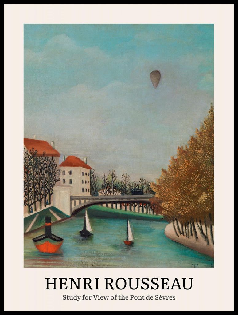 Poster 60x80cm Design Pont de Sèvres, Rousseau Vintage für das Wohnzimmer