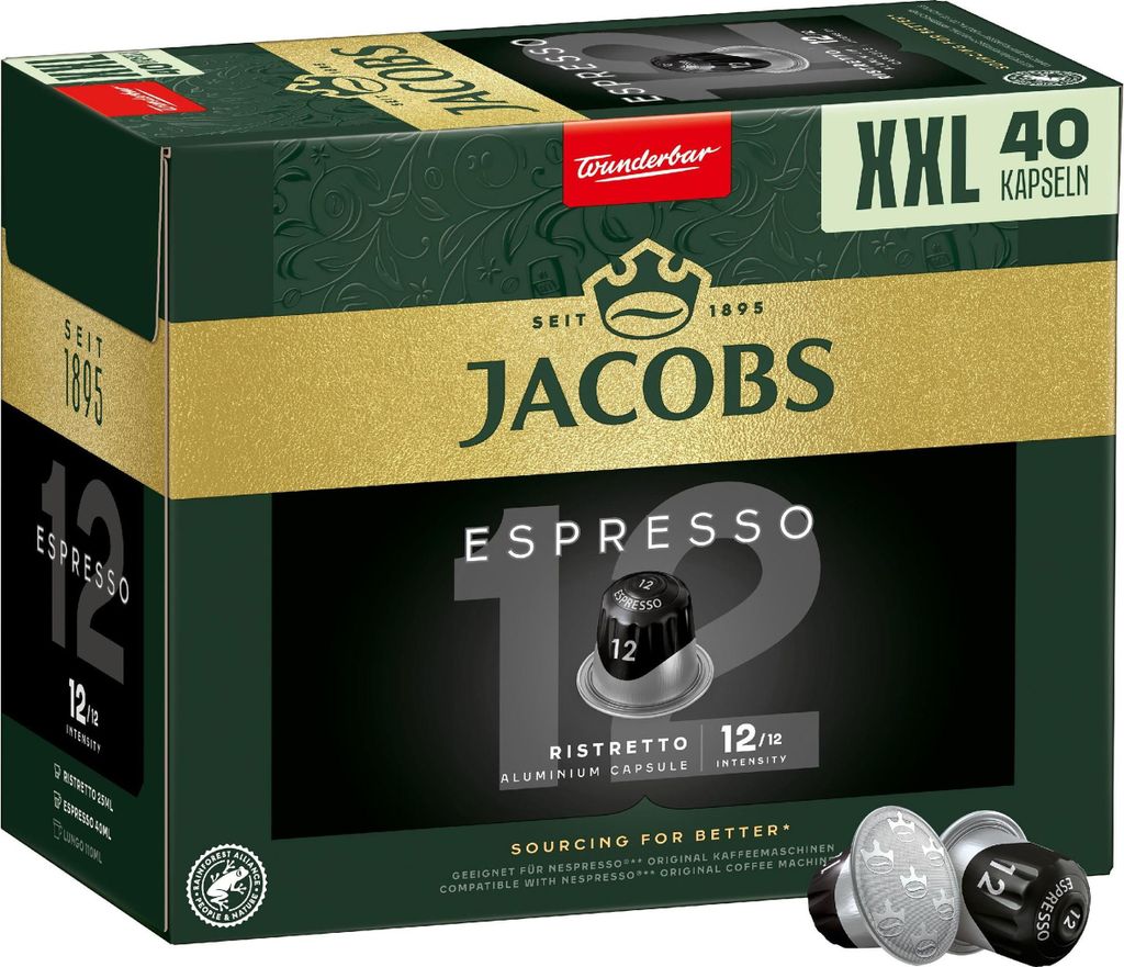 Jacobs Ristretto Espresso 12, Kaffeekapsel, Espresso, Produktbild 