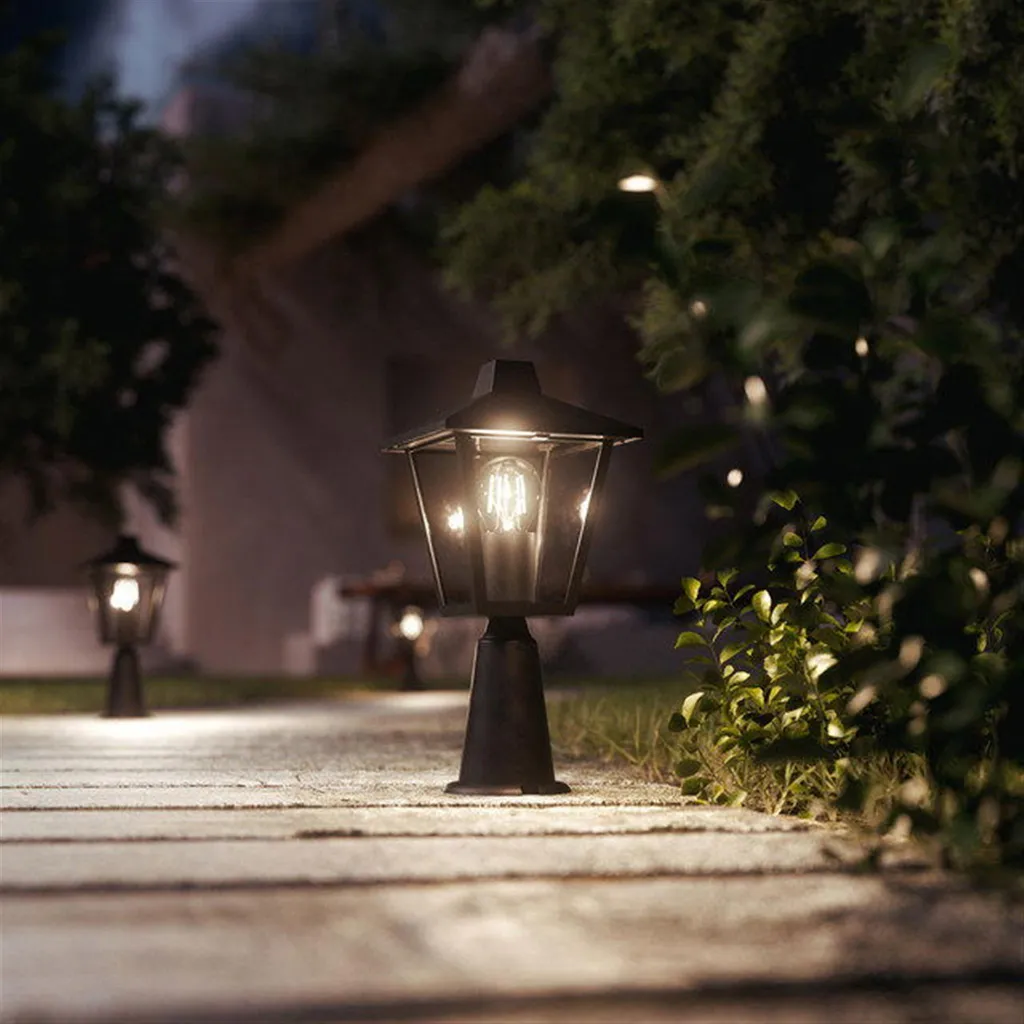 Philips Kinno Borne Extérieure E27 25W Noire IP44 pour Allée et Jardin