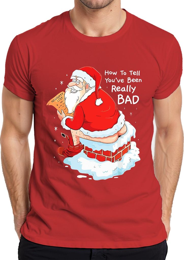 Weihnachtsmann frech Geschenk How To Tell You've Been Really BAD Herren T-Shirt, Rot, XXL