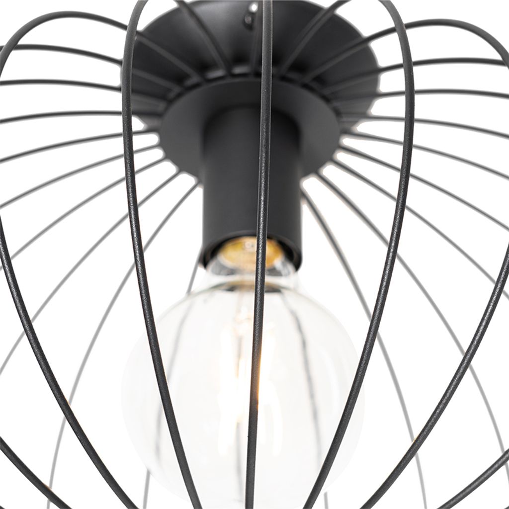 Qazqa Deckenleuchte Johanna – Design-Leuchte Weiß, Ø 30 Cm, Für E27 LED, Dimmbar, Für Wohnzimmer & Schlafzimmer