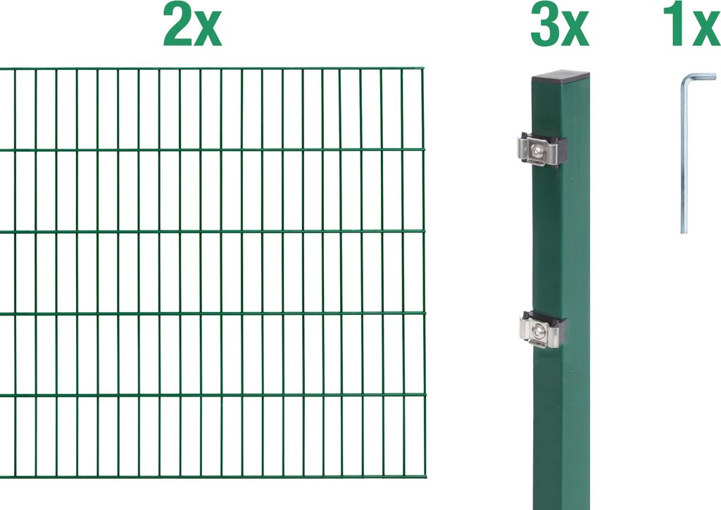 Alberts Doppelstabmatten Zaun, Höhe 160 cm, Länge 4 m, Produktbild 