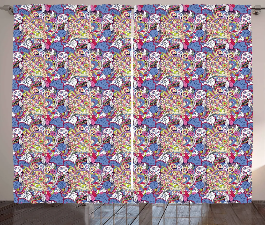 Tenda 280x175 ABAKUHAUS Mehndi: Tessuto Satinato e Colori Vivi