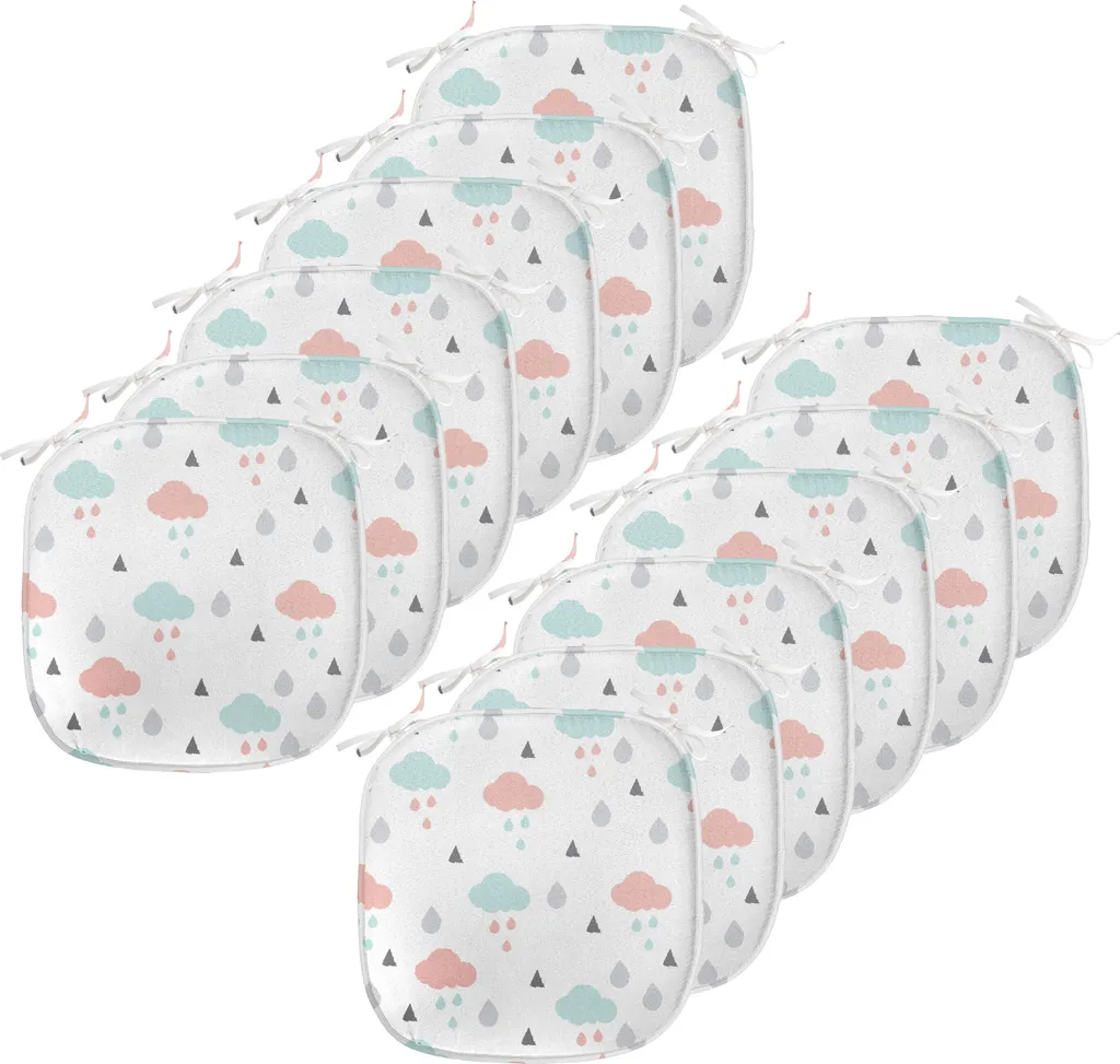 Set 12 Cuscini Sedie 40x40 Impermeabili | Design Pastello Invernale