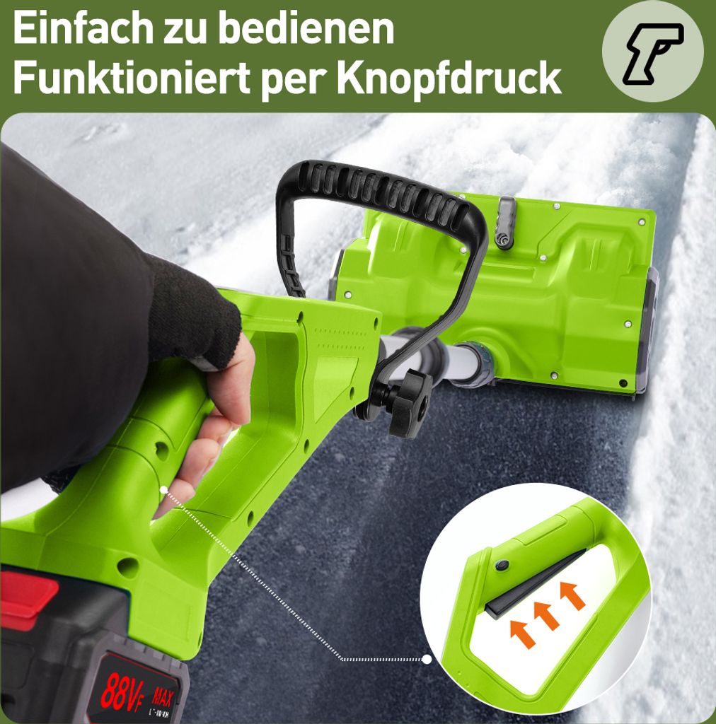 Akku-Schneefräse,Faltbar Schneebürste Ergonomisch,900 W Produktbild 3
