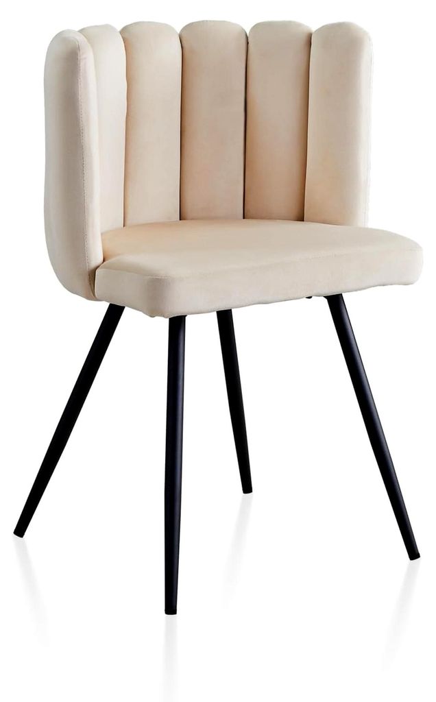 Esszimmerstuhl aus Samt, Moderner Sessel mit Armlehnen und gepolstertem Sitz auf Metallbeinen, Polsterstuhl für Esszimmer, Schlafzimmer und Wohnzi...