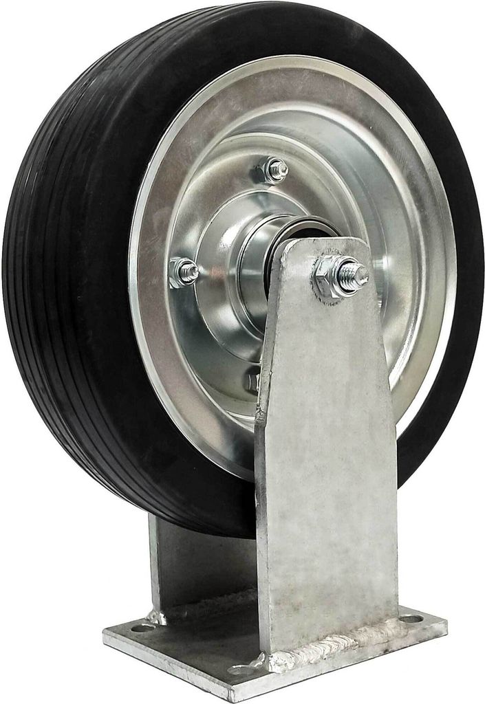 Metal-Gummi-Räder BREIT Ersatzrad Gummi 250mm / 220kg In nicht-kippbaren Gehäusen Vollgummireifen Stahl-Felgen Transportrollen (93NNL)