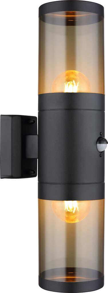 Globo Lighting Außenleuchte Edelstahl schwarz matt, 2x E27 Produktbild 