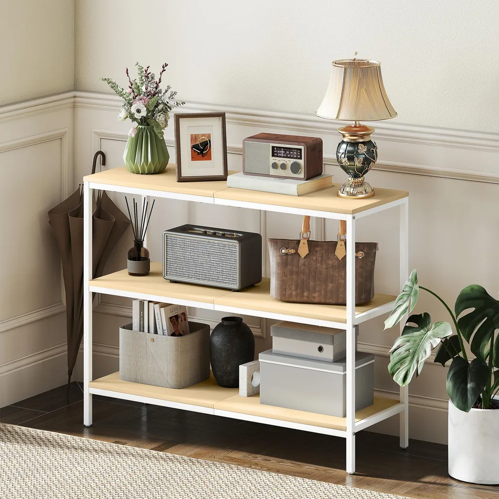 Console gain de place blanche pour ranger les clés et désencombrer l'entrée - 5