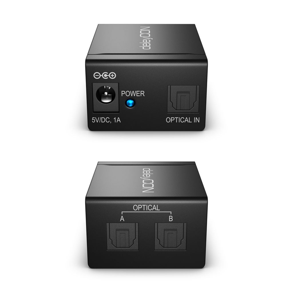 deleyCON Toslink Splitter 2 Port Digital Audio Splitter Produktbild 4