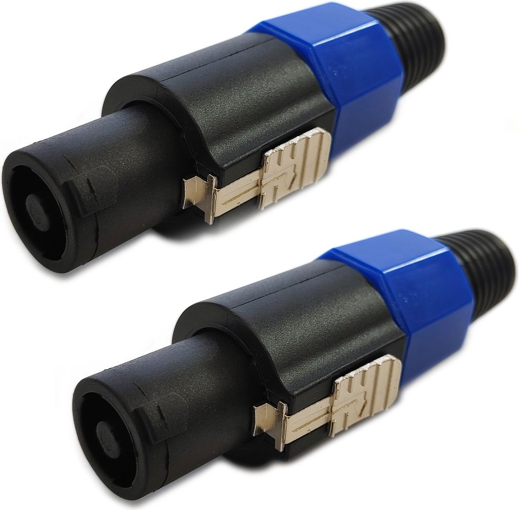2x PA Lautsprecherstecker 4-Polig Boxenstecker Knickschutz Speakon Kompatibel