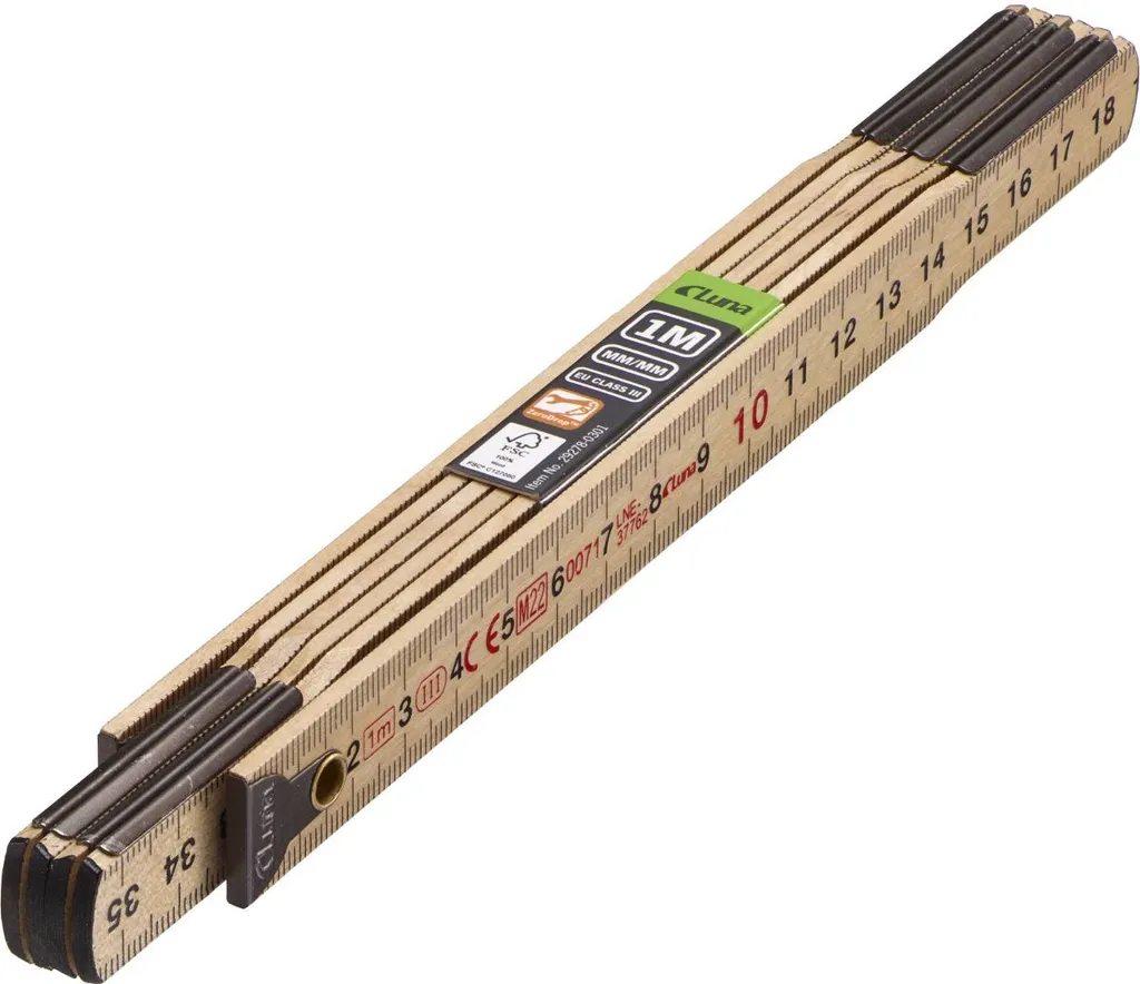 Mètre ruban pliant 1m LUNA pour mesures précises en menuiserie et pose