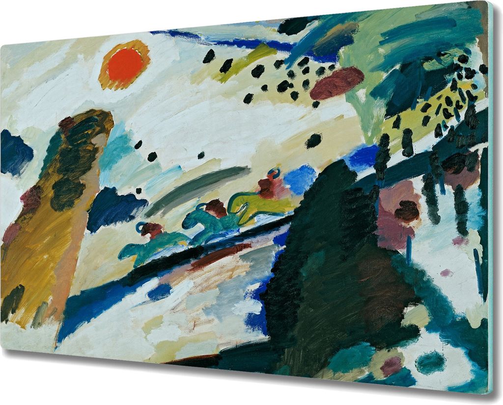 Coloray Herdabdeckplatte 80x52 cm Schneidebrett Kochplattenabdeckung Küchenbrett Hackbrett - Romantische Landschaft