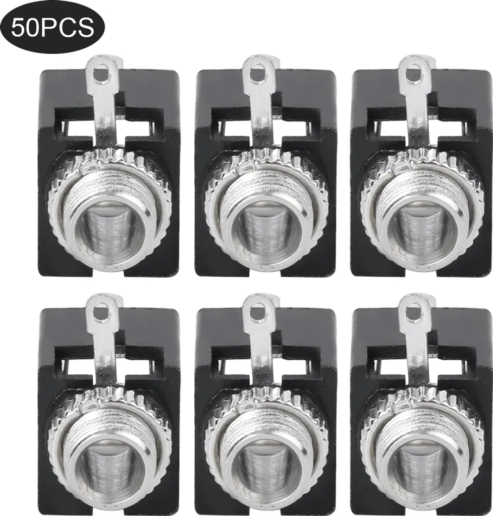 Connettore Jack 3.5mm Femmina - Set 50pz Terminali DIP con Dado