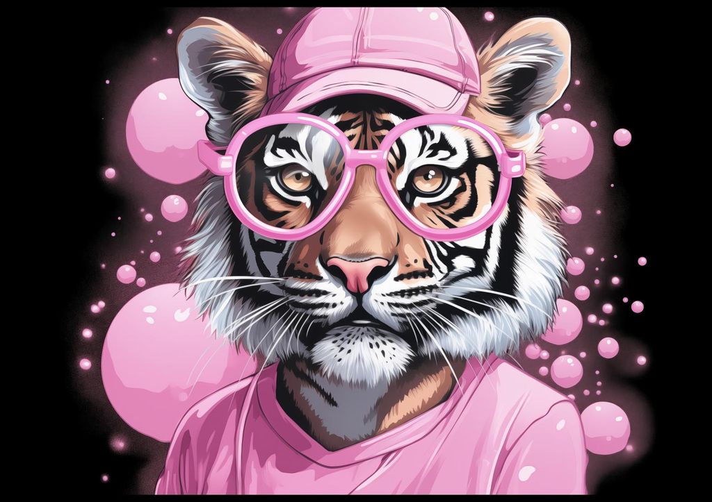 Plakat 100x70cm Menschlicher Tiger