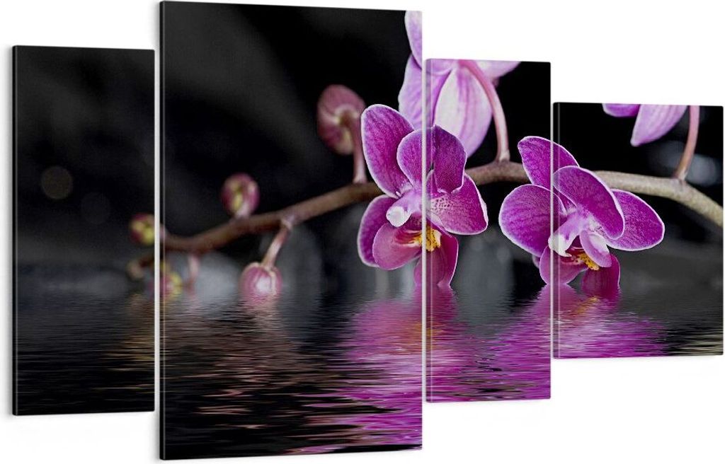 Bild auf Leinwand - Leinwandbild - Asien exotisch orchidee blume - 120x70cm - Wand Bild - Wanddeko - Leinwanddruck - Bilder - Kunstdruck - Wanddeko...