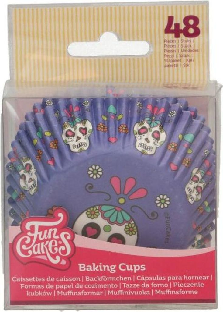 Halloween Totenkopf Cupcake-Förmchen, 48 Stück