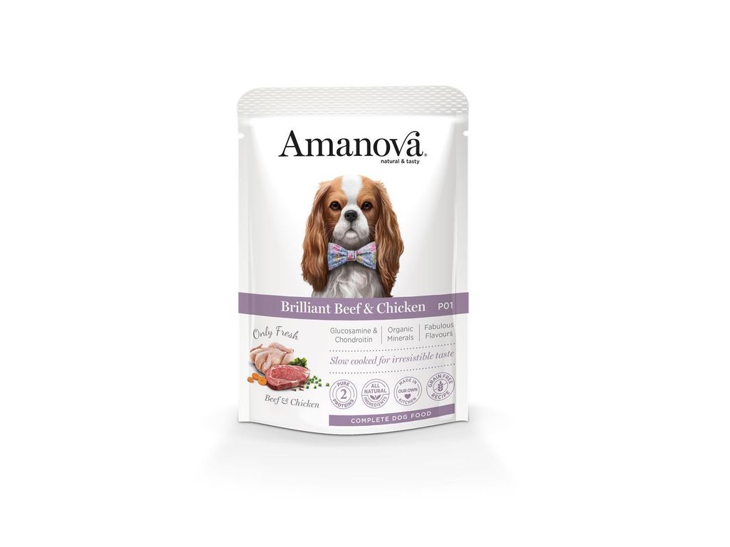 Amanova Getreidefreie Hundepastete mit Rind- und Produktbild 