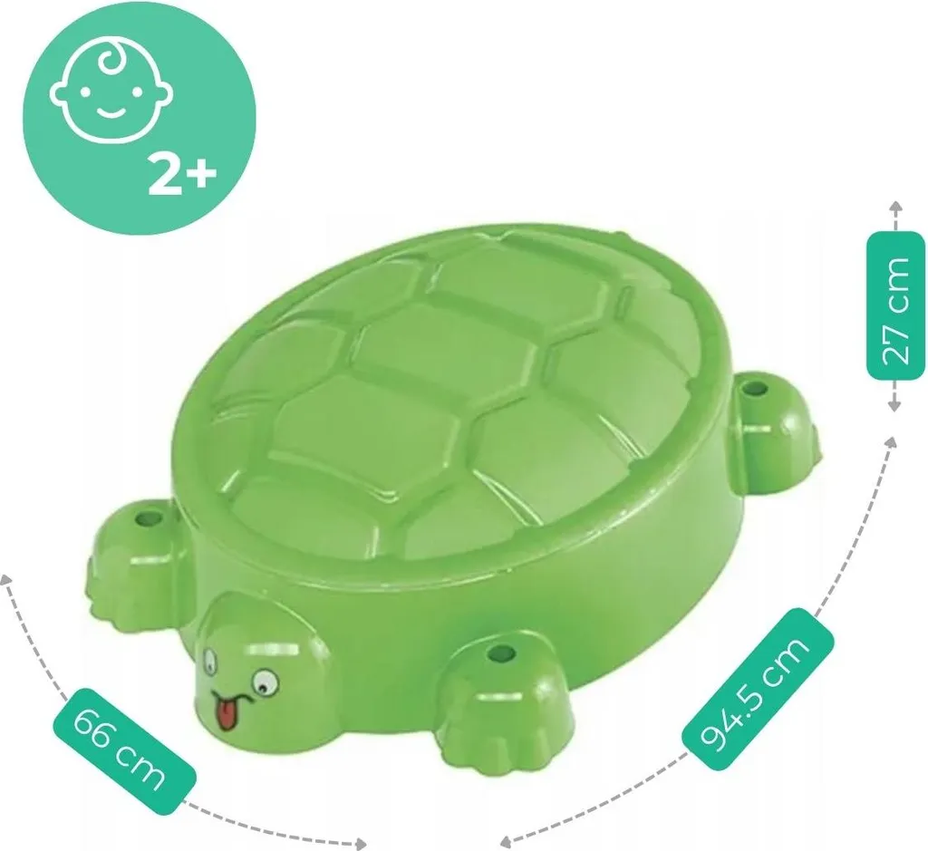 Bac à sable vert avec couvercle rigide 95 cm - Protection sable propre - 11