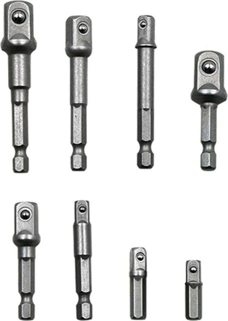 3/8-teilige Steckschlüssel-Adapterstange, Sechskantschaft auf Vierkantkopf, 1/4 3/8 1/2 Zoll, Druckluftschrauber-Steckschlüssel-Verbindungsstange...