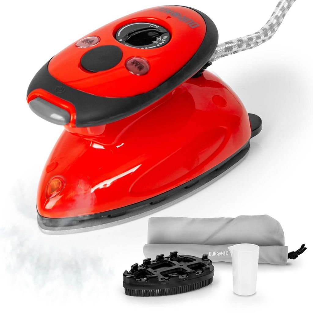 Duronic SI2 RD Mini Reisebügeleisen, 375W Mini Bügeleisen, Produktbild 