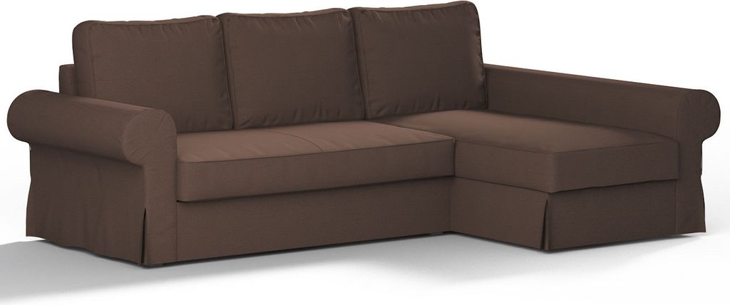 Dekoria Bezug für Backabro Bettsofa / Recamiere, braun, Bezug für Bettsofa Backabro mit Recamiere