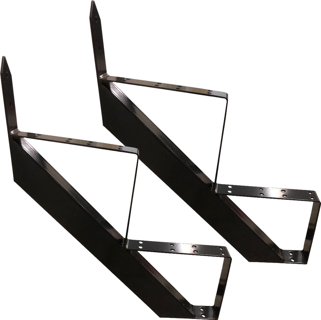 Treppenrahmen 2 stufig Stahl-Treppe Schwarz Treppenholm Geschosshöhe 34cm