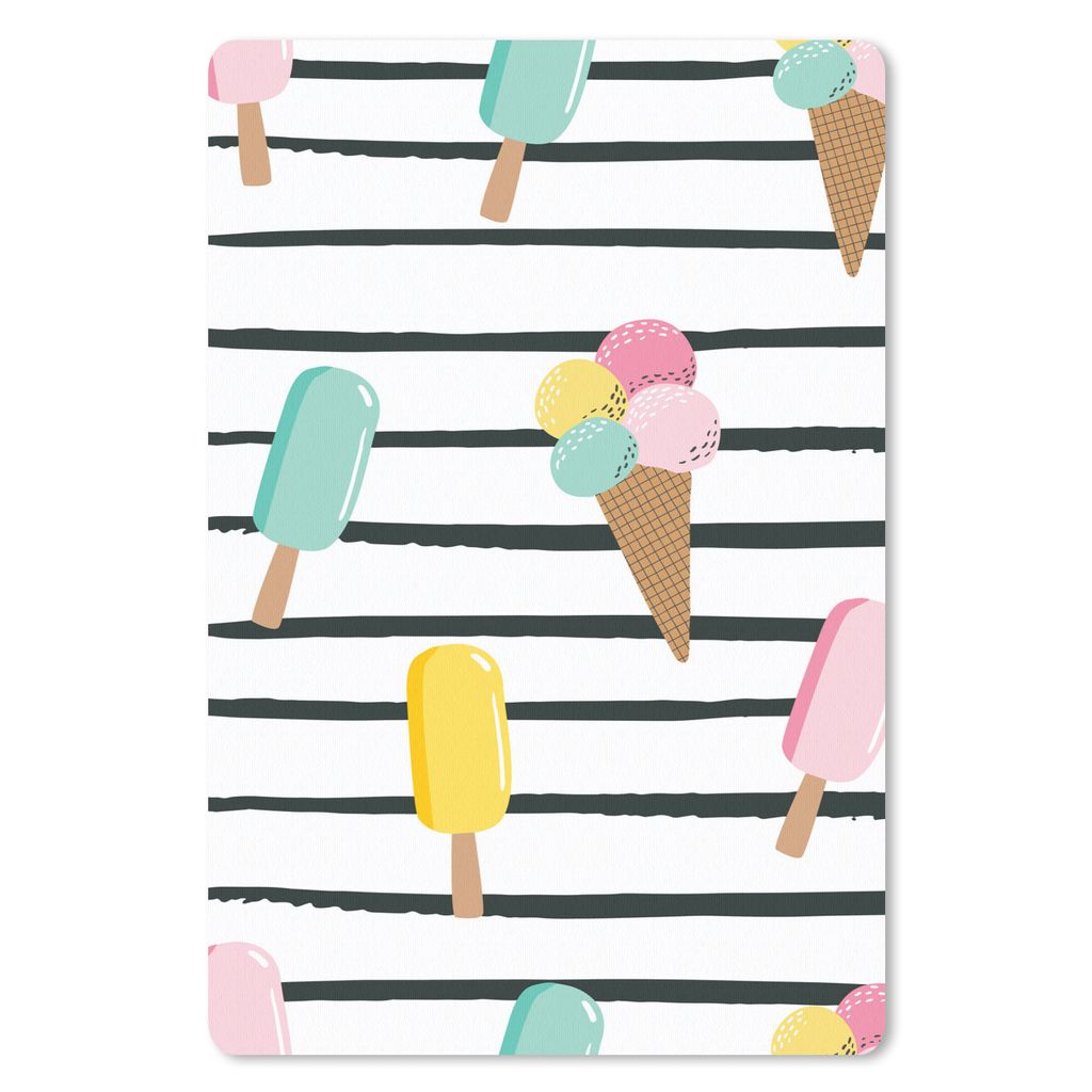 MuchoWow Mauspad Mousepad Sommer - Eiscreme - Pastell 18x27 cm - Mousepads - Maus Mat - Pad - Mausunterlage