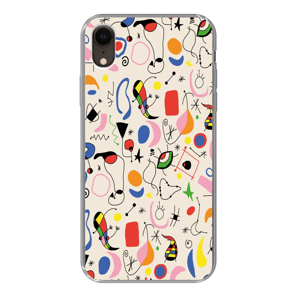 MuchoWow Handyhülle Schutzhülle Hülle für iPhone XR Muster - Abstrakt - Kunst Silikon Softcase Handy Hülle - Schutzdeckel