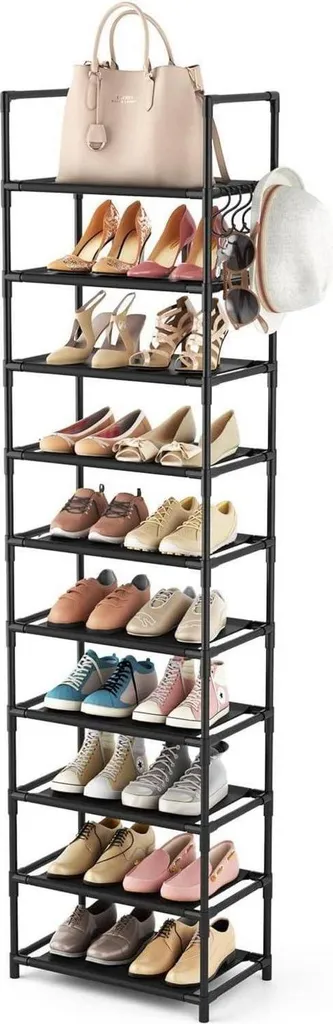 Grand Organisateur de Chaussures Vertical avec 10 Étages Gain de Place