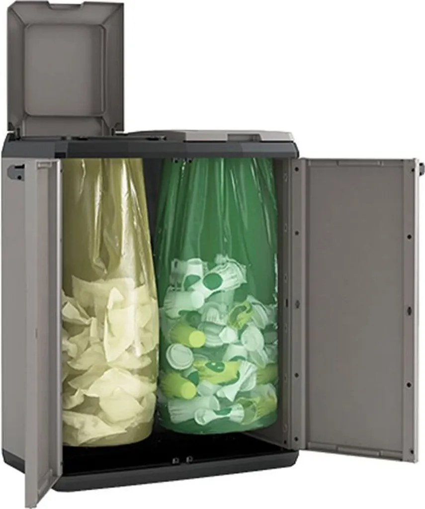 Armoire de recyclage Keter Split double ouverture - Capacité 220L - 4