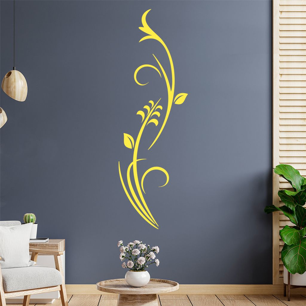 Pflanze - Ornamente - Natur Wandtattoo in 6 Größen - Wandaufkleber Wall Sticker - Dekoration, Küche, Wohnzimmer, Schlafzimmer, Badezimmer