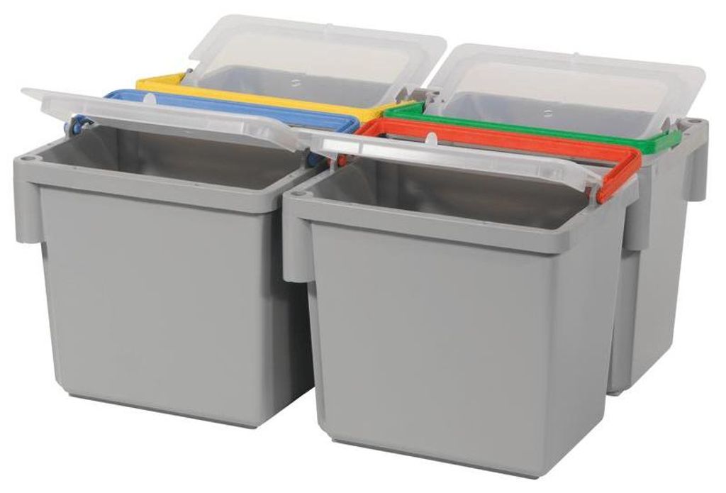 Numatic Schwenkbarer 4-Liter Eimer, grau mit farbcodiertem Henkel (blau) | Packung (1 Stück)