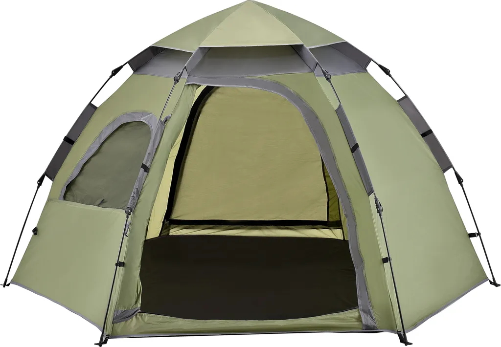 Tente de camping Nybro imperméable et spacieuse avec arceaux renforcés