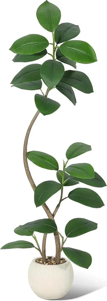 Ficus artificiel blanc : Décoration sans entretien pour zones sombres