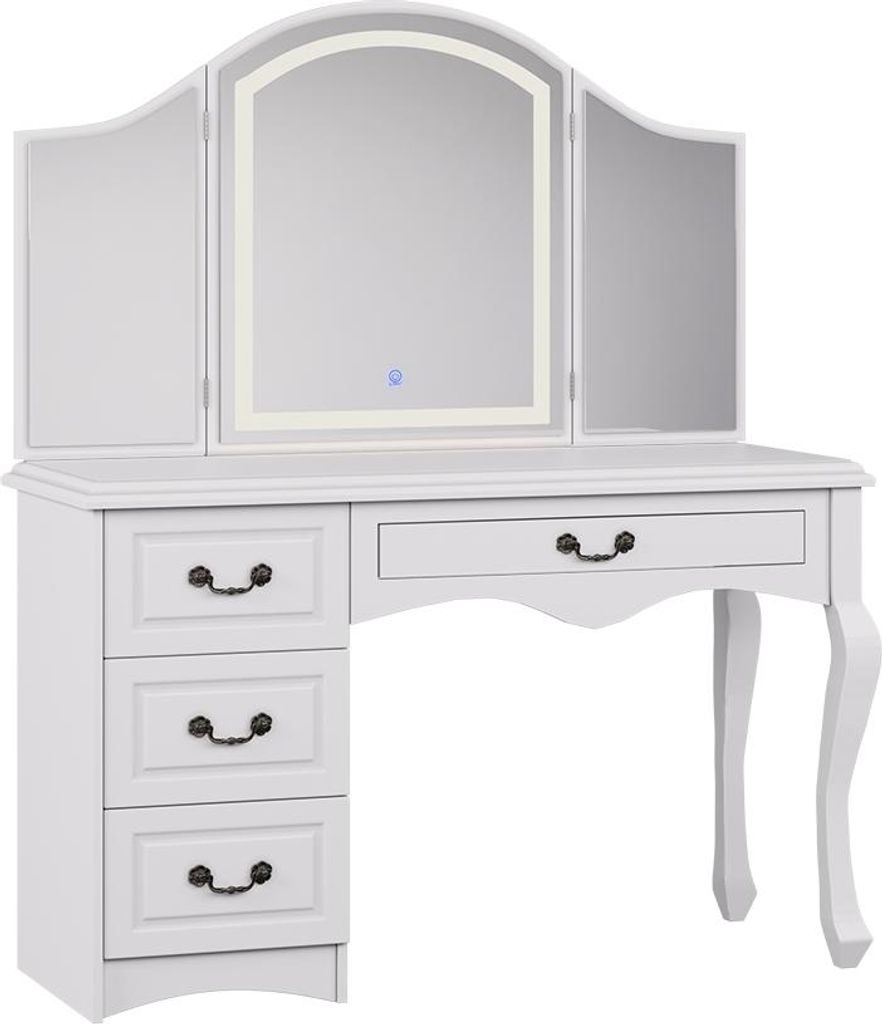 Schminktisch Vicco Belle Weiß 120 cm mit dimmbarer Produktbild 